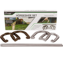 Champion Sports Horseshoe Set: Traditional Outdoor Lawn Game includes Four Professional Solid Steel Horseshoes with Solid Steel Stakes & Carrying Storage Case