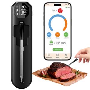 BlueSwan Wireless Meat Thermometer Digital, Food Thermometer Bluetooth 820 ft Range with APP for Grill, Smoker, Oven, Magnetic Design for BBQ, Cooking, Valentines Day Gift for Him, Gifts for Men (1 Probe)