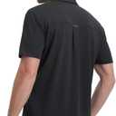 VEBOON Men's Short Sleeve Button Down Shirts Cotton Lightweight Stretch Moisture Wicking Dress Shirt with Pocket (Black, L)