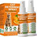 Cat Deterrent Spray 2 Pack, Natural Non-Toxic Plant Based Anti-Scratch & Anti-Marking Spray for Cats & Kittens, Orange Scent Pet Training Aid, Safe for Pet