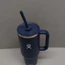 Hydro Flask Travel Tumbler with Handle, Lid and Straw - Insulated Stainless Steel in 40 Oz Indigo Blue