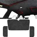 Windshield Glassroof Sunshade Compatible with Tesla Model X 2021-2026[No Gaps, Never Sag],3PCS Upgrade Soft Suede Falcon Wing Sunroof Sun Shade Foldable Heat Insulation Shield(3PCS-Black)