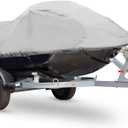 PYLE Boat Cover, Boat, Boat Covers - Heavy Duty Marine Grade Storage Cover, 127 to 138 Length, Waterproof Fabric, Elastic Cord, Rear Air Vents, Includes Anti-Moisture Storage Bag, Gray