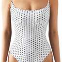 SUUKSESS Women Sexy Square Neck Thong Bodysuit Backless Cami Bodysuit Top, Size L