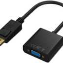 Adapter, DisplayPort (DP) to VGA Male to Female Converter (Black)