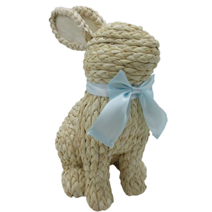 Holiday Home Woven Bunny Décor - Blue Bow