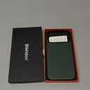 SHIELDON Genuine Leather Case for iPhone 17 Pro 6.3" 2025 | Compatible with Magsafe, Camera Button Updated, Magnetic Wireless Charging, Slim Fit, Shockproof, Metal Button, Protective Cover - Evergreen