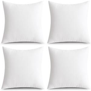 MIULEE Pack of 4 24x24 Inch Outdoor Pillow Inserts Waterproof Decorative Throw Pillow Insert, Square Lumbar Garden Pillow Form for Patio Sofa Couch