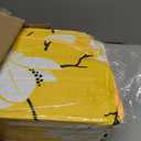 Japanese Floor Mattress, Futon Mattress with Portable Storage Bag and Washable Cover, Roll Up Thick Tatami Mat Suitable for Camping, Guest Room, Yellow Flower, Twin