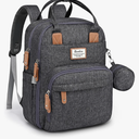 RUVALINO Diaper Bag Backpack, Multifunction Travel Pack Maternity Baby Changing Bags, Large Capacity, Waterproof, Dark Gray