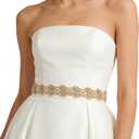 ShiDianYi Ivory Wedding Belt and Sash with Pearls and Rhinestones (Yellow)