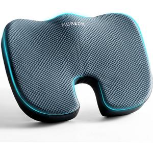 Mureon Seat Cushion for Office Chairs, Large Memory Foam Cushion for Car, Pressure Relief Ergonomic Chair Cushion with Non-Slip Cover for Soft Support for Hip All Day Comfort - Navy