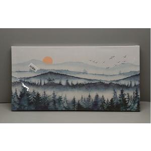 Nature Scenery Canvas Print Wall Art Nature Modern Art Decorative Mountain Creek Landscape Pictures Rustic Farmhouse Canvas Vintage Painting for Bathroom Living Room Bedroom Office Easy to Hang 16"x32"