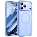 TOCOL for iPhone 17 Pro Max Case, Full Camera Protection, Built-in Magnetic Ring, Compatible with Magsafe Charger, Translucent Matte Phone Case for iPhone 17 ProMax 6.9 inch (Light Blue)