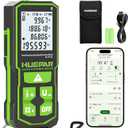 Laser Measuring Tool with Bluetooth APP, 200ft, 1/16" High Accuracy, Huepar Rechargeable Green Beam Laser Distance Meter Multiple Measurement Modes, IP54 Durable for Home & Construction
