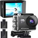 Xilecam Action Camera 1080P 30fps Sports Camera 40m/131ft Underwater Waterproof with 2 Batteries and Multi-Function Accessory