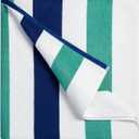 Bornbay Cotton Oversized Beach Towel - Extra Large 40"X70" Plush Thick Pool Towel, XL Fluffy Stripe Beach Towels Teal Swimming Towel for Adults Mens Women (White Teal Blue)