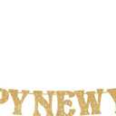 KatchOn, Glitter Gold Happy New Year Banner - 10 Feet, Bye 2026 Hello 2026 Banner | Happy New Years Decorations, Happy New Year 2026 Sign | New Years Eve Party Supplies 2026 | Nye Decorations 2026