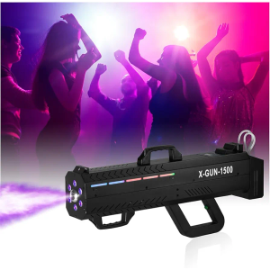 Fog Gun1500W with Lights, Strip, Stand, Handheld Fog Machine Smoke Cannon for Parties, Halloween, DJ Events, and Stage Performances
