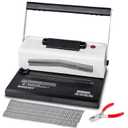 MAKEASY Spiral Coil Binding Machine with 46 Fully Disengaging Pins - Electric Coil Inserter - Adjustable Side Margin, Comes with Free 1 Box Coil Spines & Plier, 20 Sheet Punch Capacity