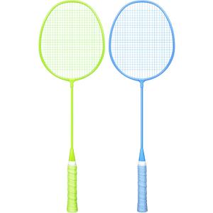 AboveGenius Badminton Rackets Set of 2, Lightweight Badminton Set for Outdoor Backyard Games, Portable Racquet for Family Beginners Adults and Teens, One Size