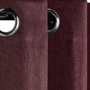 Superior Blackout Curtains, Insulated, Sun Blocking Curtain for Bedroom, Solid, Textured, Living Room Window, Thermal Woven, Jaxon Collection, Set of 2 Panels, 6 Grommets, 38" x 63", Mulberry