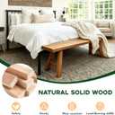 Narrow Entryway Bench Farmhouse Wood End of Bed Bench 20" 32" 39" 47" 55" 63" 71" 79" Sturdy Stable Skinny Long Benchs for Bedroom Hallway Dining Room Porch Easy to Assemble Natural Finish(20")
