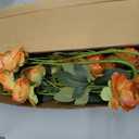 6 Pcs 32" Large Caramel Artificial Peonies Stems Flowers, Real Look Faux Silk Peony Bouquet 42 Heads Total for Vase Filler, Farmhouse Rustic Neutral Home Decor, Wedding Centerpieces