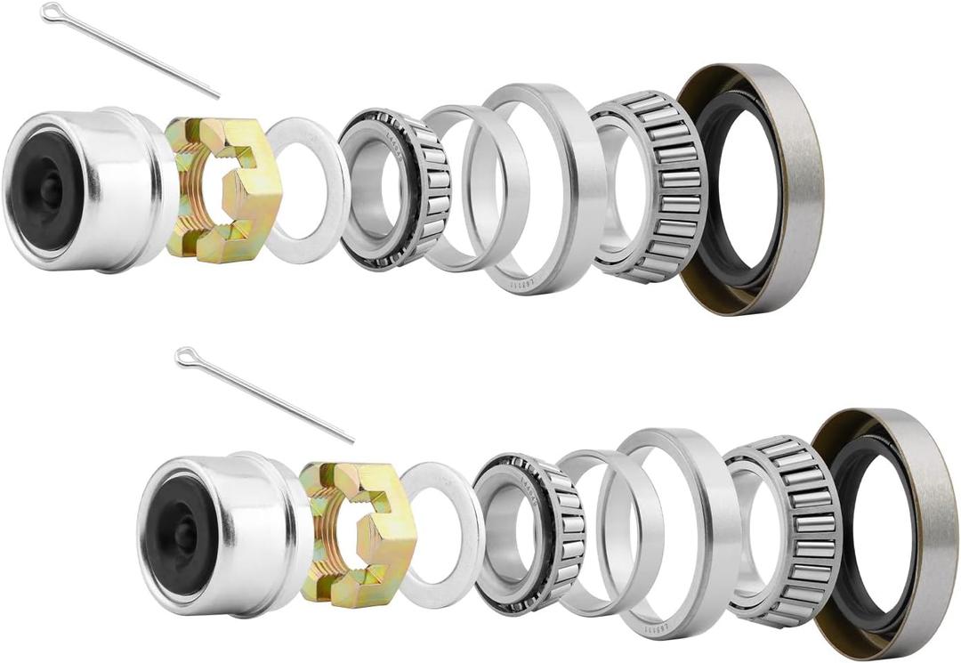 Trailer Bearings Kit L68149 Bearing Kit L44649 Bearing Kit -2 Sets Compatible with 3500lbs 1-1/16'' to 1-3/8'' Trailer Axles, Spindle #84