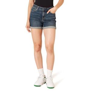Amazon Essentials Women's Mid-Rise Slim Fit 4" Denim Shorts, Dark Denim, Size 12, 30 Pack