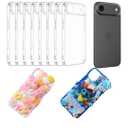 stino DIY Phone Junk Case for iPhone, 10 Pack Clear Cases, Crystal Transparent Junk Case Supplies (for iPhone 17 Air)