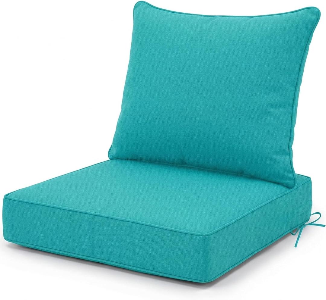 Outdoor Chair Cushion, 22 x 22 Water-Resistant Patio Seat Cushion Lake Blue, 1 Pack 22 x 22 Inch