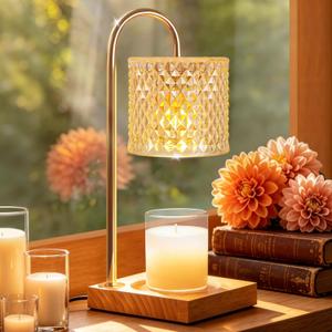 TigQiang Candle Warmer Lamp with Timer Dimmer, Birthday Gifts for Women Mom, House Warming Gifts, Elegant New Home Decor, Wax Warmer for Jar Candles, Heater Lamp for Scented Wax, Amber Glass