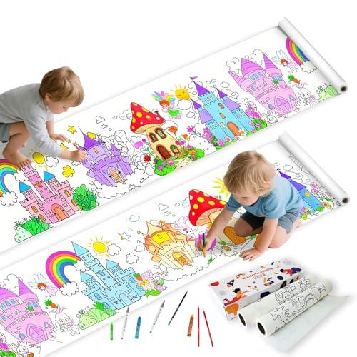 2PCS Children's Drawing Roll, Coloring Paper Roll for Kids Gift,116 * 11.6 Inches DIY Painting Drawing Paper Roll, Color Wonder Paper, Early Educational Toys for Kids Ages 3-8 (Castle)
