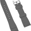 Kai Tian 18mm 20mm 22mm 24mm Curved Ends Silicone Watch Band, Premium Soft Silicone Adjustable Black Watch Bands Replacement Rubber Watch Strap for Women Men (Gray)