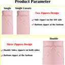 100% Cotton Sleeping Bag Liner with Zipper - Adult Travel Sheet Bed Sack for Hotels Camping Hikers Mattress RV Recliner Sofa Guest Bed Campout Truck Camper Flatbed Bunk Beds