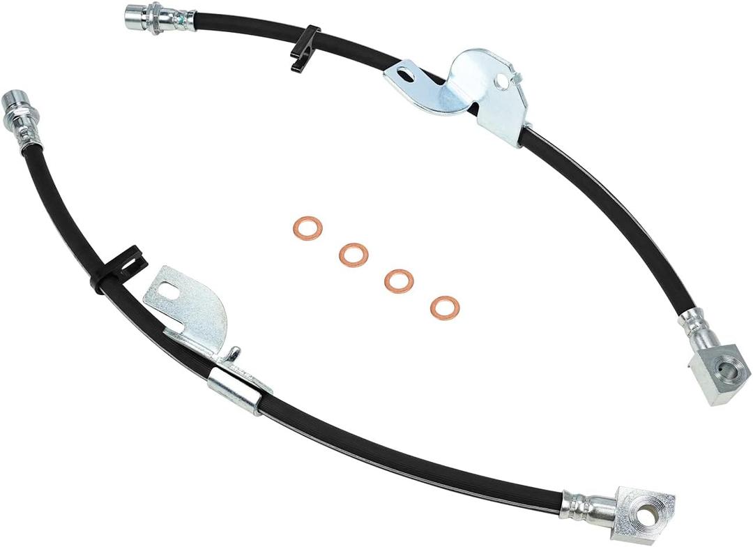 H621460 H621461 2PCS Front Brake Hose Hydraulic Brake Hose Kit Drive Side Passenger Side Compatible With Ford F-150 2010-2011, With Fobo 2010-2012, OEM Replace# AL3Z2078G, AL3Z2078C, AL3Z2078D