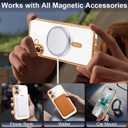 Designed for iPhone 17 Case Magnetic, Compatible with Magsafe, Camera Control Button, Camera Lens Protector, Clear Soft TPU Plated Phone Case for iPhone 17, Gold