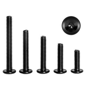 M6 x 14mm, 16mm, 18mm, 20mm, 25mm, Flat Head Socket Head Screw Furniture Bolts Countersunk Connector Screws Assortment Kit, Carbon Steel, Black Finish, Fully Threaded, 50 PCS