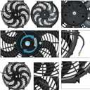14" inch Slim Fan Push Pull Electric Radiator Cooling Fans 12V Mount Kit Unversal Black