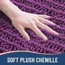Arotive Luxury Bathroom Rugs 24x16, Extra Soft Thick Absorbent Shaggy Chenille Bath Rugs, Non-Slip Machine Wash Dry, Bath Mats for Bathroom Floor, Tub and Shower, Home Decor Accessories, Purple