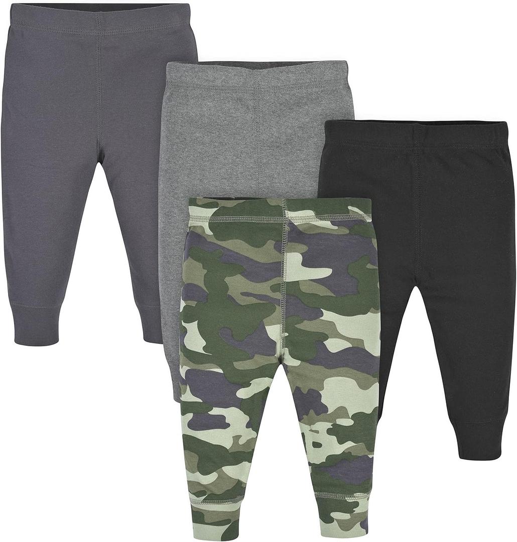 Gerber Baby Boys' Multi-Pack Pants (6-9 Months, Camo/Gray)