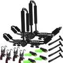 Folding Kayak roof Rack Adjustable for Kayak/Canoe/SUP,J-Bar Rack on Roof Mounting On SUV, Car and Truck Crossbars. (23-krf-2)