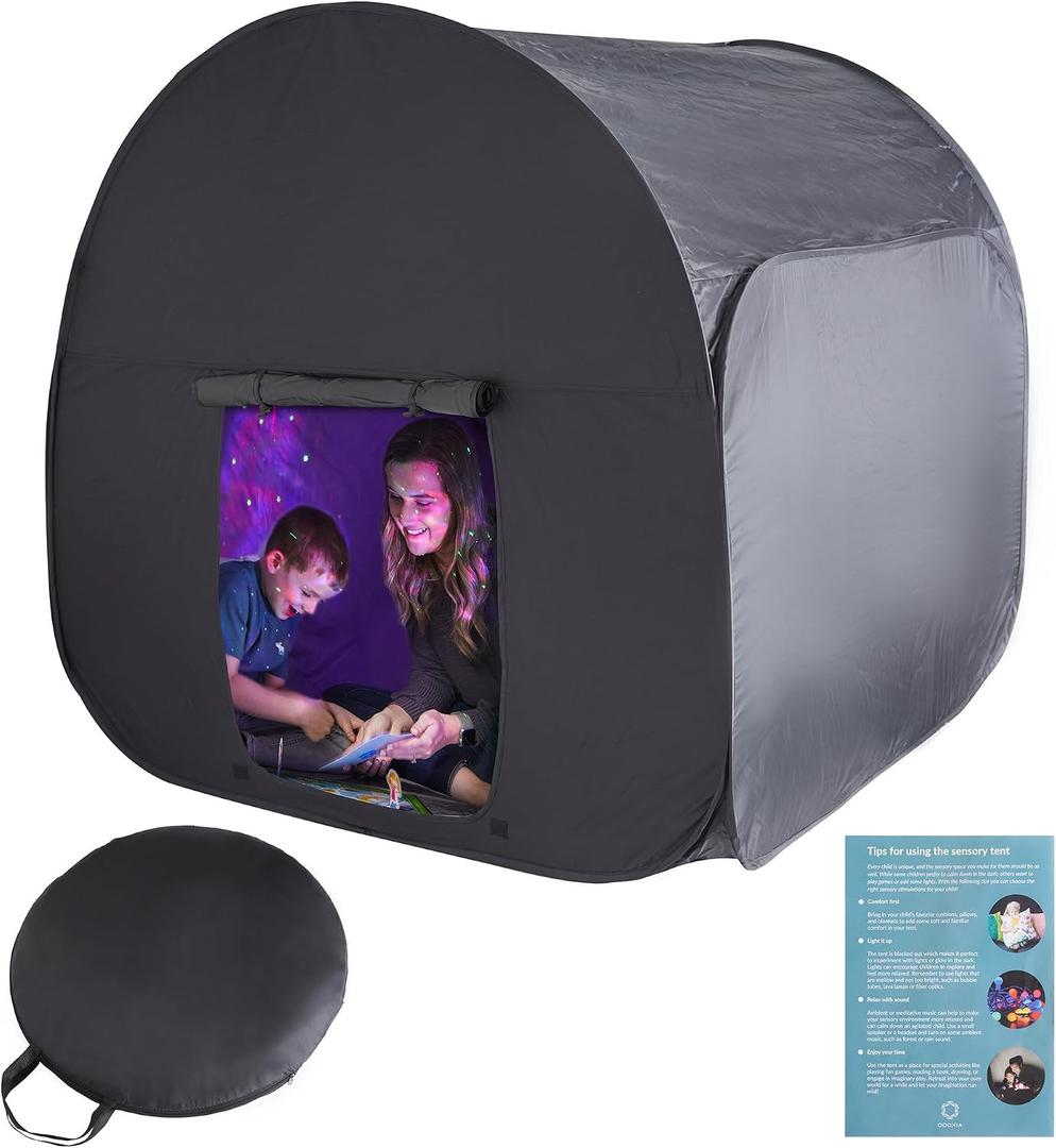 Sensory Tent for Kids & Adults | Calming Hideout & Cozy Pop-Up Blackout Sensory Tent for Autism & Anxiety | Autism Space for Calm Corners, Therapy & Relaxation | Double, Big
