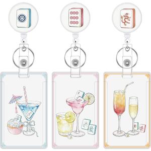 3 Set Badge Holder Retractable Reel ID Badge Holders with Clip Cute Name Badge Holders for Teacher Nurse Doctor Student Office Workers