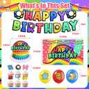 42Pack Dandy Party decoration pack include Banner,Cake Toppers,Balloons，Blackdrop for Dandy Birthdday Party Decoration