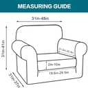 Turquoize 2 Piece Chair Covers Armchair Slipcovers for Living Room Armchair Sofa Cover with Individual Cushion Covers Feature Jacquard Fabric (Chair, Island Fossi)