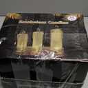 Retisee 12 Pcs Flameless Pillar Fake Candles Bulk, Battery Operated Plastic Candles with Holder, Warm White Light, 2.5" x 7" Flameless Atmosphere Light for Winter Christmas Wedding Party Decor