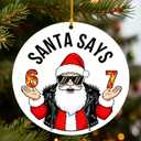 3 x 67 Christmas Ornament, Funny Christmas Ornaments 2025, Santa Says Six Seven Christmas Ornament 2025, Teen Slang Ornaments, Teenager Ornaments, Funny Teenager Decoration for Xmas Tree(67-White)