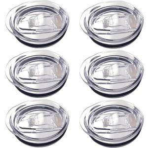 6 Pack 20 oz Skinny Tumbler Replacement Lids Plastic Splash Covers tops for 20 oz coffee cup lids Clear Cup Covers for 2.64 Inch Mouth Tumbler Cooler
